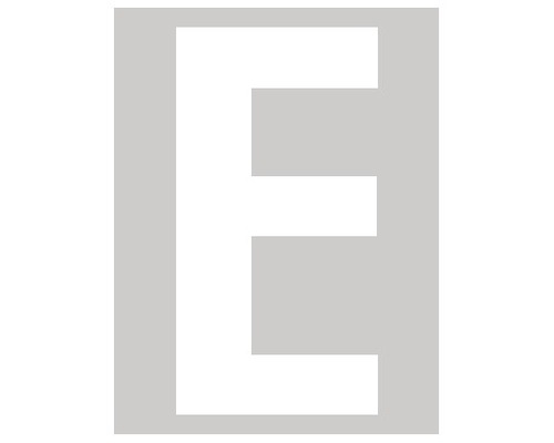 Caractère film "E" autocollant 95 mm blanc