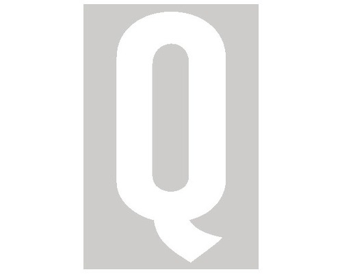 Folienbuchstabe "Q" selbstklebend 95 mm weiss