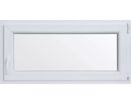Fenêtre de cave oscillo-battante plastique RAL 9016 blanc signalisation 1000x600 mm tirant droit (double vitrage)