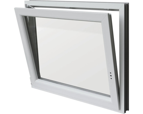 Gekipptes, weisses Fenster