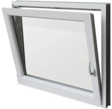 Kellerfenster Dreh-Kipp Kunststoff RAL 9016 verkehrsweiss 800x600 mm DIN Links (2-fach verglast)-thumb-1