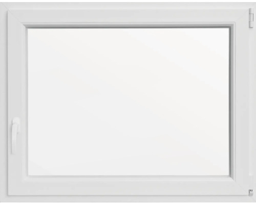 Fenêtre de cave oscillo-battante plastique RAL 9016 blanc signalisation 800x600 mm tirant droit (double vitrage)