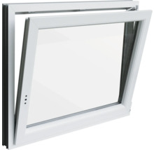 Fenêtre de cave oscillo-battante plastique RAL 9016 blanc signalisation 1000x800 mm tirant droit (double vitrage)-thumb-3