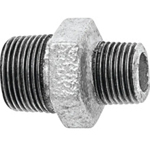 Doppelnippel aus Metall mit Gewinde