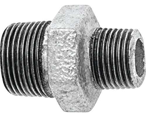 Doppelnippel aus Metall mit Gewinde