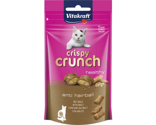 Vitakraft En-cas pour chat Crispy Crunch Malt, 60 g Vitakraft Crispy Crunch Anti-boule de poils collation pour chat