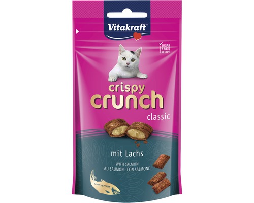Vitakraft Katzensnack Crispy Crunch Lachs, 60 g Vitakraft Crispy Crunch Classic Katzensnack mit Lachs