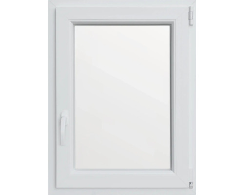 Fenêtre de cave oscillo-battante plastique RAL 9016 blanc signalisation 600x800 mm tirant droit (double vitrage)
