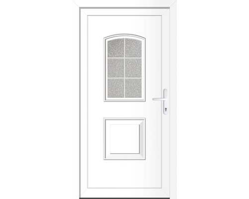 Set complet Porte d'entrée Texas plastique blanc signalisation 100x210 cm DIN droite