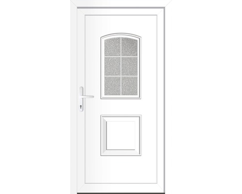 Set complet Porte d'entrée Texas plastique blanc signalisation 100x210 cm DIN gauche