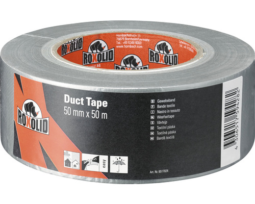 ROXOLID Duct Tape / Gaffa Tape Gewebeband silber 50 mm x 50 m