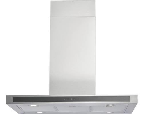 Hotte aspirante en acier inoxydable avec panneau de commande et éclairage