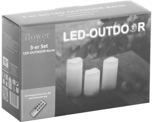 LED Outdoor Kerzen Sensim 3er Set
