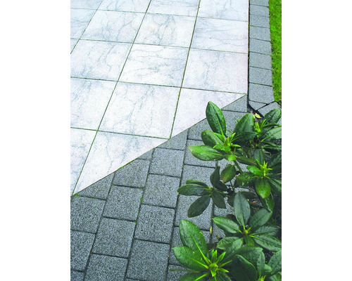 Beton Terrassenplatte iStone Brilliant weiss-schwarz 40 x 40 x 4 cm