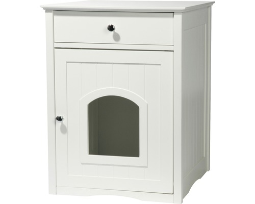 Litière pour chat en forme d''armoire avec tiroir et porte