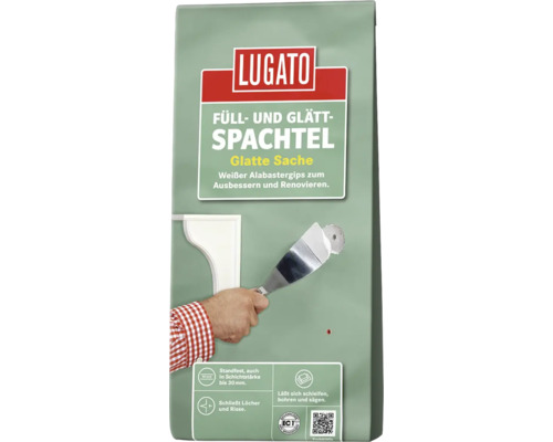 Lugato Füllspachtel/Glättspachtel Glatte Sache 5 kg Lugato Füll- und Glättspachtel Sack zur Reparatur von Wänden