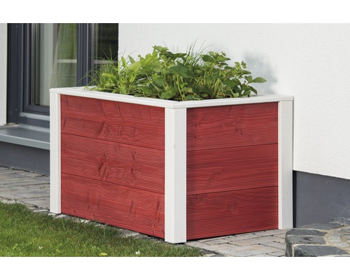 Konsta Jardinière surélevée classique 106x65x60 cm rouge-blanc