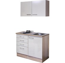 Flex Well Miniküche mit Geräten Nepal 100 cm Frontfarbe kaschmir Glänzend Korpusfarbe sonoma eiche-thumb-1 Flex Well Miniküche mit Geräten Nepal 100 cm Frontfarbe kaschmir Glänzend Korpusfarbe sonoma eiche-thumb-1