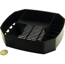 Panier à plantes noir en plastique avec compartiments et insert de grille