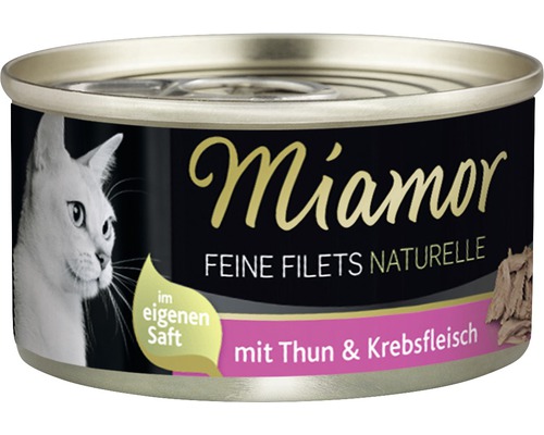 Nourriture humide pour chats Miamor filets fins naturels au thon et chair de crabe 1 paquet 80 g