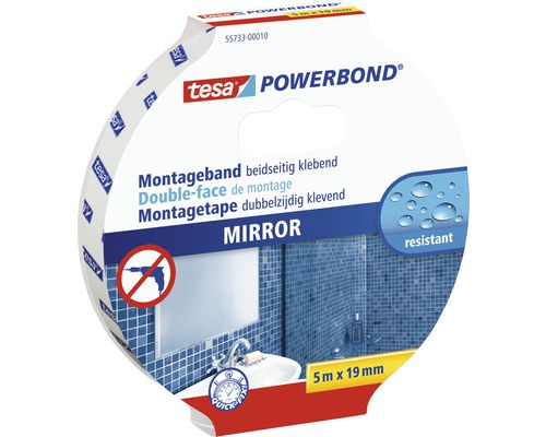 tesa® Powerbond Spiegelklebeband Montageband 5 m x 19mm
