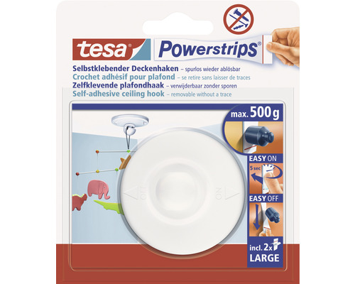 tesa® Powerstrips Deckenhaken mit 2 Klebestrips