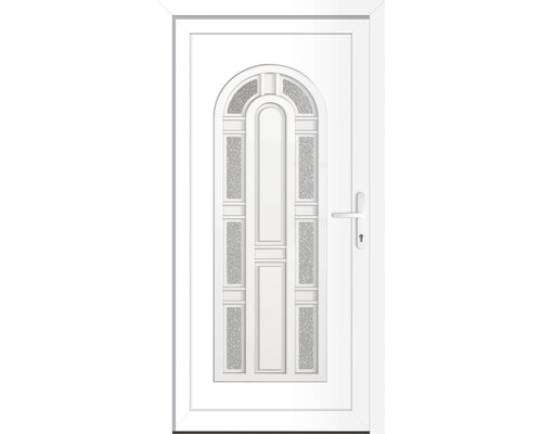 Set complet Porte d'entrée Florida plastique blanc 100x200 cm DIN droite