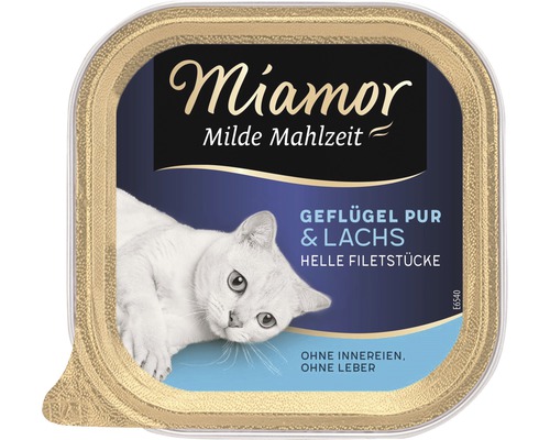 Katzenfutter Miamor Milde Mahlzeit Geflügel Pur und Lachs 100 g