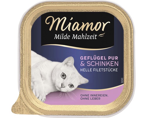 Katzenfutter Miamor Milde Mahlzeit Geflügel Pur und Schinken 100 g