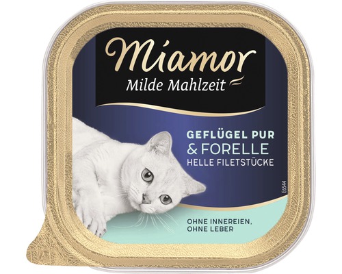 Nourriture pour chats Miamor Milde Mahlzeit volaille pure et truite 100 g