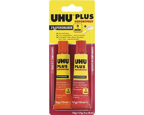 UHU 2K-Colle plus instantanée 35 g seringue Uhu Plus Sofortfest Kit de colle époxy à 2 composants