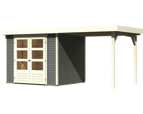 Holzgartenhaus mit Doppeltür und Vordach