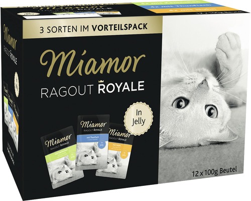 Katzenfutter Miamor Ragout Royal Kalb, Huhn und Thunfisch 12x100 g