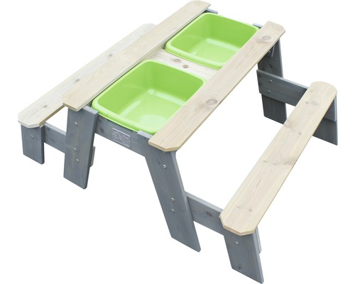 Table de pique-nique pour enfants EXIT Aksent bois 95x121x50 cm gris