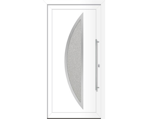 Set complet Porte d'entrée lowa plastique blanc signalisation 100x200 cm DIN droite Porte d''entrée blanche avec insert en verre latéral et poignée