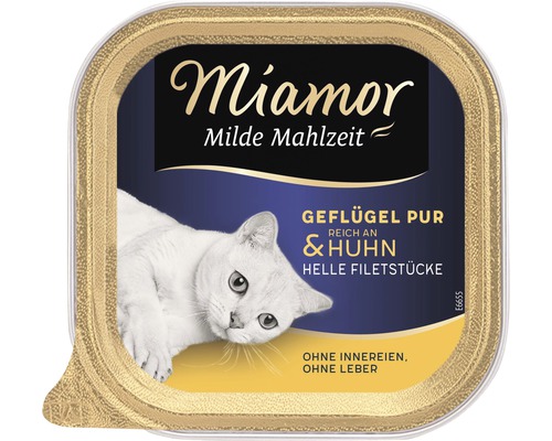 Nourriture pour chats Miamor Milde Mahlzeit volaille pure et poulet 100 g