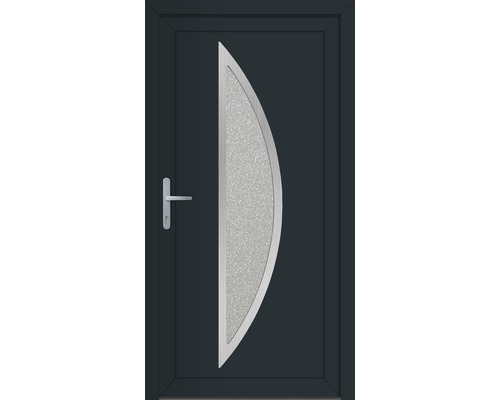 Set complet Porte d'entrée lowa plastique gris anthracite 100x200 cm DIN gauche