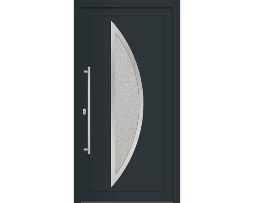 Set complet Porte d'entrée lowa plastique gris anthracite 100x210 cm DIN gauche Porte d''entrée avec insert en verre latéral et poignée barre