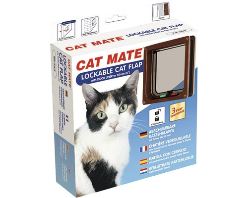 Katzenklappe Cat Mate abschliessbar mit Tunnel Einbautiefe bis 50 mm 165 x 174 mm braun Katzenklappe Cat Mate abschliessbar mit Tunnel Einbautiefe bis 50 mm 165 x 174 mm braun