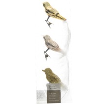 Drei Glasvögel mit Clip zur Dekoration