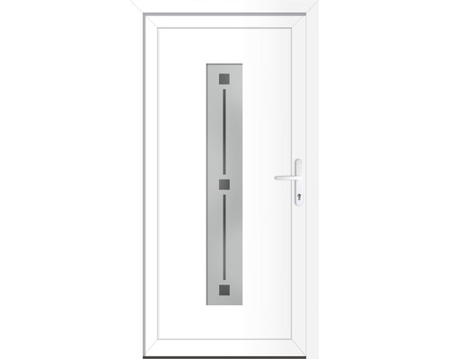 Set complet Porte d'entrée Alaska aluminium blanc signalisation 110x210 cm DIN droite