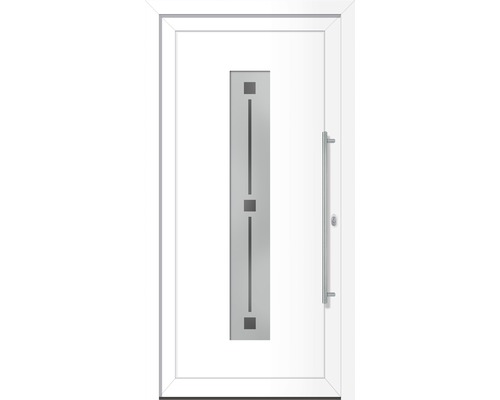 Set complet Porte d'entrée Alaska aluminium blanc signalisation 110x210 cm DIN droite