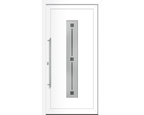 Set complet Porte d'entrée Alaska aluminium blanc signalisation 110x210 cm DIN gauche