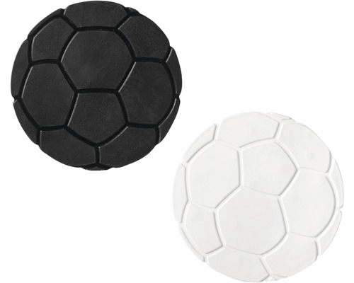 Mini tapis de baignoire Football assortiment noir-blanc Ø 10 cm lot de 6