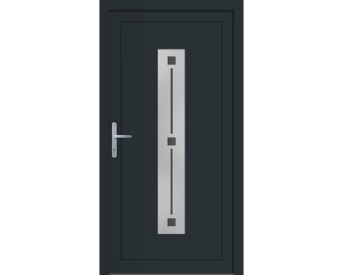 Set complet Porte d'entrée Nevada aluminium gris anthracite 110x210 cm DIN gauche