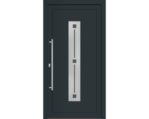 Set complet Porte d'entrée Nevada aluminium gris anthracite 110x210 cm DIN gauche