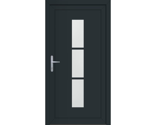 Set complet Porte d'entrée Dakota aluminium gris anthracite 110x210 cm DIN gauche