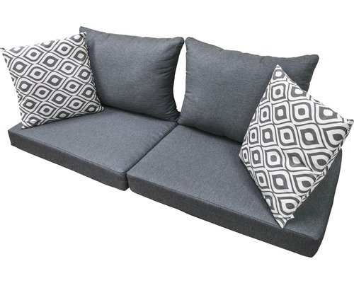 Galette de chaise/support de dossier weka pour tonnelle Merano et tonnelle Coussins gris pour banc de jardin avec coussins
