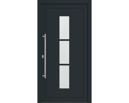 Set complet Porte d'entrée Dakota aluminium gris anthracite 110x210 cm DIN gauche