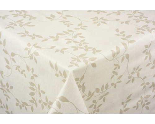 Nappe Leaf beige 140 cm de largeur (marchandise au mètre)